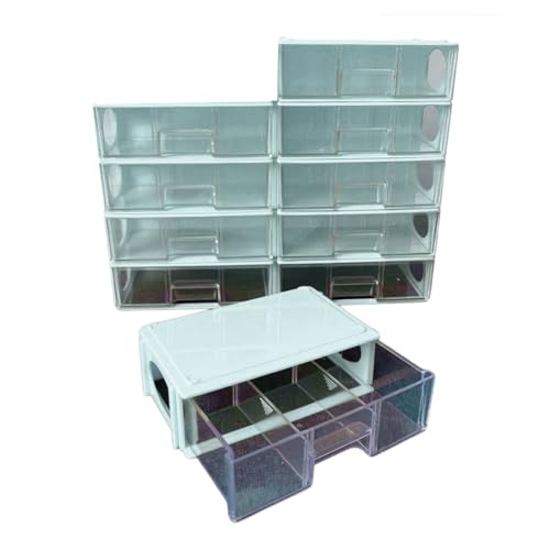 HAISENG 10pcs Professionelle Perlensortierschubladen Robuste Kunststoff Organisatoren Für Perlenzubehör Stapelbare Schmucksortierkoffer von HAISENG