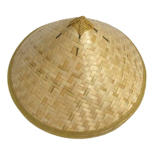 HAISENG Handgewebter Bambushut Für Erwachsene Sonnenschattenfischer Rice Paddyhat Orientaler Kulisse Strandkap Foto Requisiten Party Ninjashat Party Reishut Strohhut von HAISENG