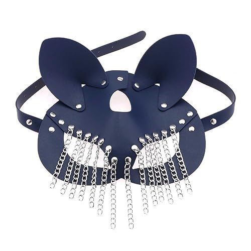 HAISENG Kette Quasten Leder Kostüm Cosplay Halloween Mysterious Half Face Punk für Karneval Nachtclub HAISENG Kette Quasten Leder Kostüm Cosplay Halloween Mysterious Half Face Punk für Karneval Nachtclub von HAISENG