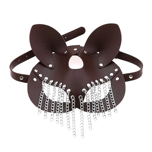 HAISENG Kette Quasten Leder Kostüm Cosplay Halloween Mysterious Half Face Punk für Karneval Nachtclub HAISENG Kette Quasten Leder Kostüm Cosplay Halloween Mysterious Half Face Punk für Karneval Nachtclub von HAISENG