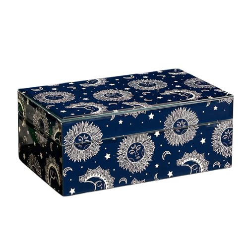 HAISENG Kompakter Glas-Schmuckhalter, raffinierte Schmuckschatulle mit Gemälden, reisefreundlicher Organizer HAISENG Kompakter Glas-Schmuckhalter, raffinierte Schmuckschatulle mit Gemälden, reisefreundlicher Organizer von HAISENG
