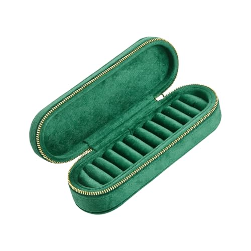 HAISENG Plüsch-Schmuckschatulle, tragbar, mit Reißverschluss, mehrere Fächer, Plüsch-Schmuckschatulle mit Reißverschlüssen zum Organisieren von Ornamenten HAISENG Plüsch-Schmuckschatulle, tragbar, mit Reißverschluss, mehrere Fächer, Plüsch-Schmuckschatulle mit Reißverschlüssen zum Organisieren von Ornamenten von HAISENG