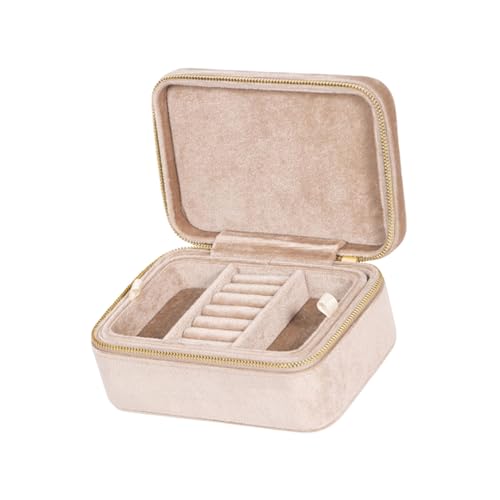 HAISENG Stilvolle Schmuckschatulle, doppellagig, Reiseringbox, weicher Samt, elegante Schmuckschatulle für Damen-Accessoires HAISENG Stilvolle Schmuckschatulle, doppellagig, Reiseringbox, weicher Samt, elegante Schmuckschatulle für Damen-Accessoires von HAISENG