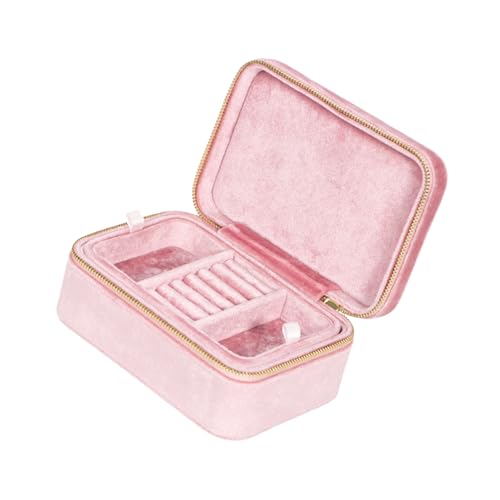 HAISENG Stilvolle Schmuckschatulle, doppellagig, Reiseringbox, weicher Samt, elegante Schmuckschatulle für Damen-Accessoires HAISENG Stilvolle Schmuckschatulle, doppellagig, Reiseringbox, weicher Samt, elegante Schmuckschatulle für Damen-Accessoires von HAISENG