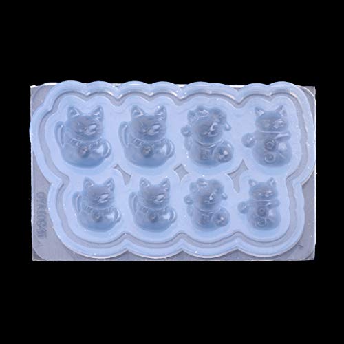 Luck for Cats Silikonform mit 8 Mulden, Epoxidharz-Gussform für handgefertigten Glück, Wohlstand, Expoy-Harz-Schmuck Luck for Cats Silikonform mit 8 Mulden, Epoxidharz-Gussform für handgefertigten Glück, Wohlstand, Expoy-Harz-Schmuck von HAISENG