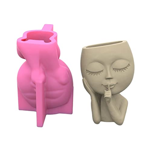 Silikon-Pflanzgefäß-Form, groß für Puppenkopf, Blumentopf, Kunstharzguss, niedlich, für Puppen, Epoxidharz, Han, Epoxid-Formen von HAISENG