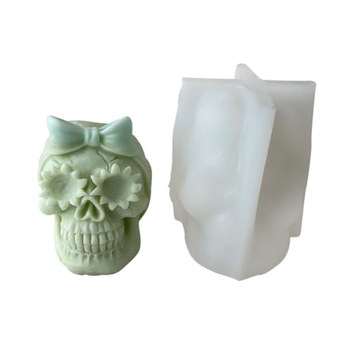 Silikonform mit Totenkopf-Motiv, für Schreibtisch, Ornament, Kristall, Epoxidharz, Halloween-Dekoration, Gips, Seife, Gips, Silikonform von HAISENG