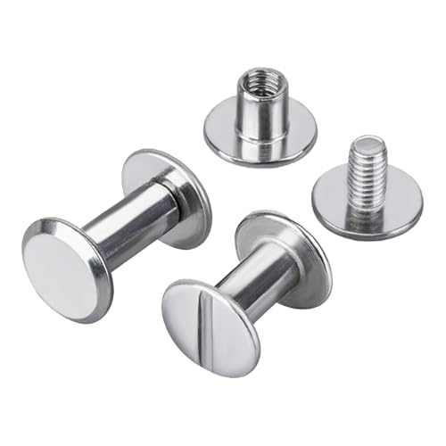 HAISHANG 20 Sets Chicago Schrauben 4mm,Buchschrauben Edelstahl Binding Schrauben Beiträge Nagel Nieten für Buchbindung, DIY Lederdekoration, Gürtelschrauben,Buchbinderei von HAISHANG