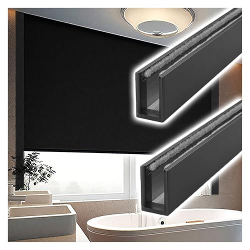 HAIXHX Aluminium-Lichtschutzleisten Für Rollos, Lichtblockierende Streifen Für Fensterrollos, Rollokantenschienen In Den Größen 100 120 150 180 200 210 220 cm(2pieces Black,110cm) von HAIXHX