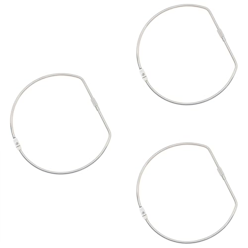 HAJXZH 3 Stück Buchbinderinge 15,2 cm D-förmiger Schlüsselaufbewahrungsring Silberband Aufbewahrungsringe für DIY-Dekoration und Papierorganisation von HAJXZH