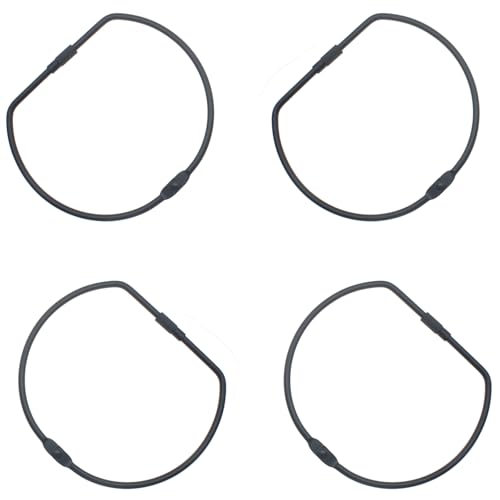 HAJXZH 4 Stück Buchbinderinge 10,2 cm D-förmiger Schlüsselaufbewahrungsring schwarzes Band Aufbewahrungsringe für DIY-Dekoration und Papierorganisation von HAJXZH