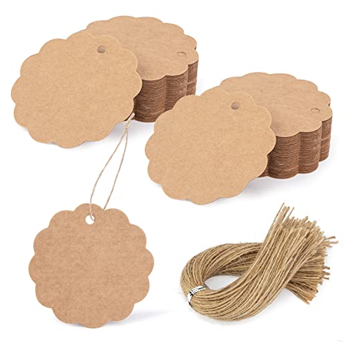 HAKACC Geschenkanhänger Etiketten, 140 Stk. Kraftpapier Anhänger Runde Kraftpapier Tags Karten mit Schnur für Hochzeit Geschenk Valentinstag HAKACC Geschenkanhänger Etiketten, 140 Stk. Kraftpapier Anhänger Runde Kraftpapier Tags Karten mit Schnur für Hochzeit Geschenk Valentinstag von HAKACC