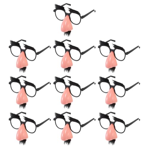HAKIDZEL 10 Stück große Nase, lustige Brille für alte Männer, Cosplay-Brille mit Augenbrauen und Schnurrbart für Halloween-Partys und Geburtstagsfeiern HAKIDZEL 10 Stück große Nase, lustige Brille für alte Männer, Cosplay-Brille mit Augenbrauen und Schnurrbart für Halloween-Partys und Geburtstagsfeiern von HAKIDZEL
