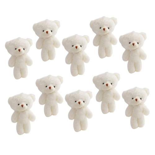 HAKIDZEL 10St Stitch+Kuscheltier lauch Kuscheltier plüschbär Little Bear Spielzeug Plüschtier DIY kleine Bärenpuppe für DIY Schlüsselanhänger DIY Bär Schlüsselanhänger kurzer Plüsch Weiß von HAKIDZEL