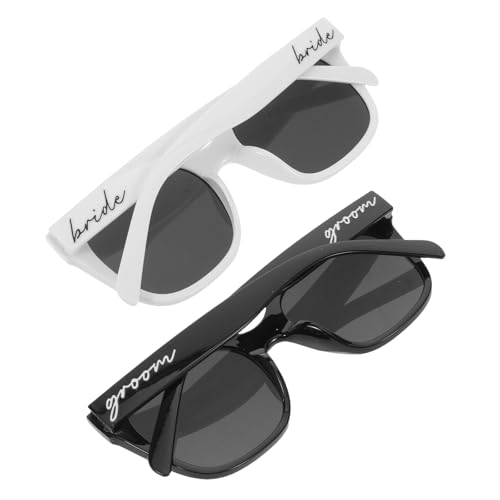 HAKIDZEL 2 Stück Sonnenbrillen für Bräutigam und Braut – lustige Hochzeitsbrille, Kostüm-Requisiten für Junggesellinnenabschied, Brautparty, Junggesellinnenabschied, Dekoration von HAKIDZEL