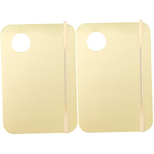 HAKIDZEL 2Satz Acryl Kosmetik Mischpalette Make Up Mischtablett mit Spatel zum Mischen von Foundation Lippenstift und Nagellack Tragbar und Langlebig für Beauty Salons von HAKIDZEL