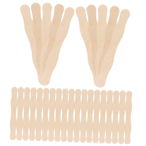 HAKIDZEL 50 Stück DIY Bastelstäbchen Holzstiele für Kreative Projekte Lebensmittelechte Eisstiele zum Basteln Malen Fächergriffe und Bastelbedarf für Erwachsene von HAKIDZEL