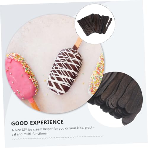 HAKIDZEL 50 Stück Schwarze Holzstäbe Eisstäbchen Bastelstäbchen für DIY Handwerk Lebensmittelgeeignet Nachhaltige Stiele für Kreative Projekte HAKIDZEL 50 Stück Schwarze Holzstäbe Eisstäbchen Bastelstäbchen für DIY Handwerk Lebensmittelgeeignet Nachhaltige Stiele für Kreative Projekte von HAKIDZEL
