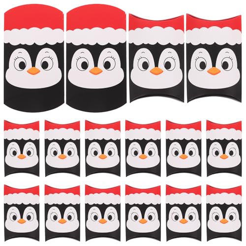 HAKIDZEL 50 Stück Süßigkeitenboxen aus Kraftpapier, Weihnachtskissen-Leckerli-Boxen für festliche Verpackungen, Urlaub, Schule, Klassenzimmer, Partygeschenk von HAKIDZEL