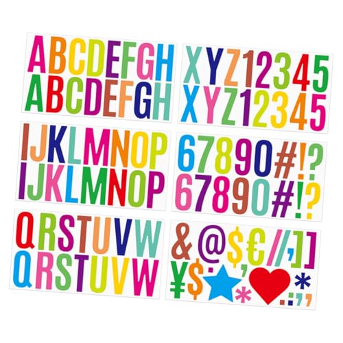 HAKIDZEL 6 Blätter Bunte Buchstaben Aufkleber Selbstklebend Wetterfest für DIY Scrapbooking Personalisierte Zahlen und Alphabet Sticker zum Aufkleben Flaschen Glas Handyhüllen und Mehr von HAKIDZEL