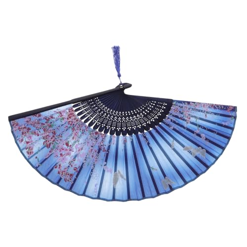 HAKIDZEL Handgefertigter Chinesischer Faltbarer Handfächer Leicht und Praktisch Einzigartiges Design mit Blauem Schmetterlingsblumenmuster für Tanz Party und Wanddekoration HAKIDZEL Handgefertigter Chinesischer Faltbarer Handfächer Leicht und Praktisch Einzigartiges Design mit Blauem Schmetterlingsblumenmuster für Tanz Party und Wanddekoration von HAKIDZEL
