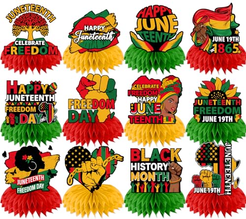 Juneteenth Dekorationen Wabenaufsätze Set, 12 Stück Happy Juneteenth Dekorationen Tischaufsätze 1865 19. Juni Freedom Day Tischdekoration für Happy Juneteenth Party Supplies Juneteenth Dekorationen Wabenaufsätze Set, 12 Stück Happy Juneteenth Dekorationen Tischaufsätze 1865 19. Juni Freedom Day Tischdekoration für Happy Juneteenth Party Supplies von HAKOTI