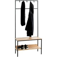 HAKU Möbel Garderobenbank mit Haken und Schuhrost 37461 eiche, schwarz Holz 70,0 cm HAKU Möbel Garderobenbank mit Haken und Schuhrost 37461 eiche, schwarz Holz 70,0 cm von HAKU Möbel