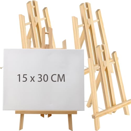 HAKZEON 4 Stück 15 x 30 cm Holz-Tischstaffelei, Mini-Staffelei mit beweglicher Stange, verstellbarer Holzstaffelei Ständer für Gemälde, Zeichnungen, gerahmte Fotos, Schilder HAKZEON 4 Stück 15 x 30 cm Holz-Tischstaffelei, Mini-Staffelei mit beweglicher Stange, verstellbarer Holzstaffelei Ständer für Gemälde, Zeichnungen, gerahmte Fotos, Schilder von HAKZEON