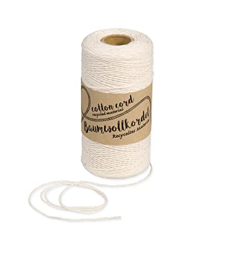 Halbach Seidenbänder recycelte Baumwollgarn | Breite 1 mm Länge 220 Meter | Nachhaltiges Baumwollgarn für Makramee oder DIY Handwerk | Farbe: natur Halbach Seidenbänder recycelte Baumwollgarn | Breite 1 mm Länge 220 Meter | Nachhaltiges Baumwollgarn für Makramee oder DIY Handwerk | Farbe: natur von Halbach Seidenbänder