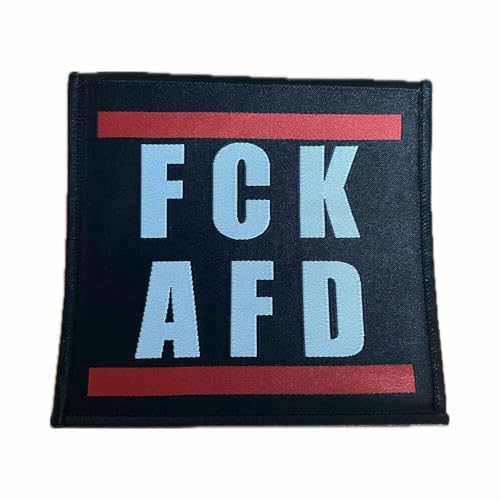 FCK AFD Aufnäher/Patch zum aufnähen oder aufbügeln | Gegen Nazis Aufbügler, Fuck AfD Bügelflicken, AFD Verbot Bügelbilder, lustige Politik Satire, 10 x 10 cm (FCK AFD) von HALBGOTT SCHMIEDE