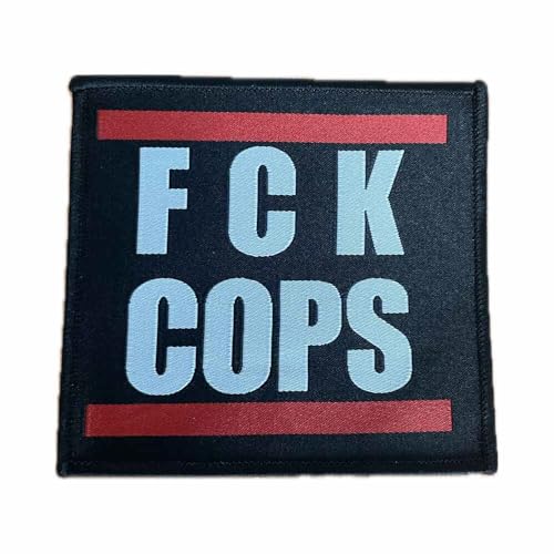 FCK COPS Aufnäher/Patch zum aufnähen oder aufbügeln | Gegen Bullen Aufbügler, Fuck Cops Bügelflicken, 1312, A.C.A.B. Bügelbilder, lustige Politik Satire, 10 x 10 cm (FCK COPS) von HALBGOTT SCHMIEDE