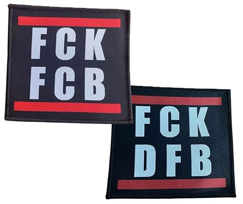 FCK FCB & DFB - 2er Set Aufnäher/Patch zum aufnähen oder aufbügeln | Gegen Bayern Aufbügler, Fuck München Bügelflicken, Anti-Deutscher Fussball Bund lustige Politik Satire, 10 x 10 cm (Fussball Set) FCK FCB & DFB - 2er Set Aufnäher/Patch zum aufnähen oder aufbügeln | Gegen Bayern Aufbügler, Fuck München Bügelflicken, Anti-Deutscher Fussball Bund lustige Politik Satire, 10 x 10 cm (Fussball Set) von HALBGOTT SCHMIEDE