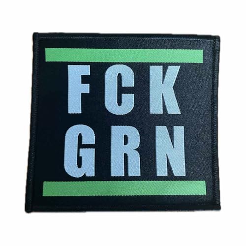 FCK GRN Aufnäher/Patch zum aufnähen oder aufbügeln | Fuck Grüne Aufbügler, Grüne - Nein Danke Bügelflicken, Gegen Die Grünen Bügelbilder, lustige Politik Satire, 10 x 10 cm (FCK GRN) von HALBGOTT SCHMIEDE