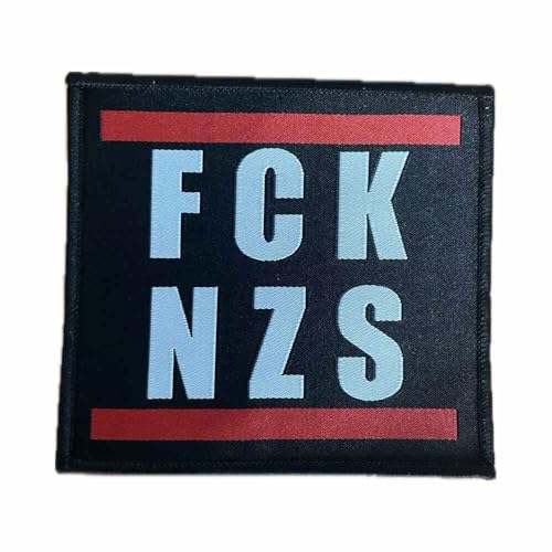 FCK NZS Aufnäher/Patch zum aufnähen oder aufbügeln | Gegen Nazis Aufbügler, Fuck Nazis Bügelflicken, Anti-Rassismus Bügekbilder, lustige Politik Satire, 10 x 10 cm (FCK NZS) von HALBGOTT SCHMIEDE