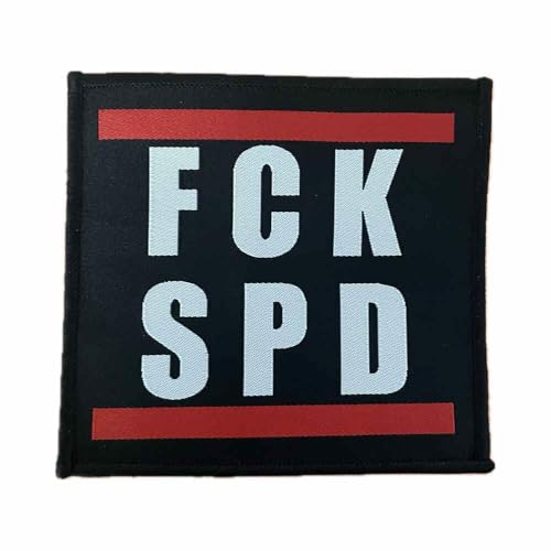 FCK SPD Aufnäher/Patch zum aufnähen oder aufbügeln | Gegen Sozialismus Aufbügler, Fuck SPD Bügelflicken, Neo-Sozialisten Bügelbilder,Sozialdemokraten lustige Politik Satire, 10 x 10 cm (FCK SPD) von HALBGOTT SCHMIEDE