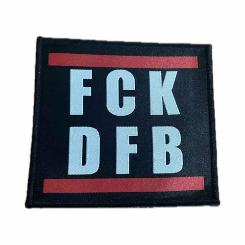 FUCK DFB Aufnäher/Patch zum aufnähen oder aufbügeln | Anti-DFB Bügelbilder, Deutscher Fussball Bund Aufbügler, FCK AfD Bügelflicken, lustige Fußball-Stadion Satire, 10 x 10 cm (FCK DFB) von HALBGOTT SCHMIEDE