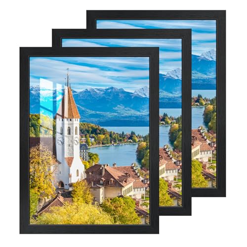 2cm 3 Pack Bilderrahmen A3, Bilderrahmen Schwarz, MDF Holz Rahmen,Horizontal Vertikal Poster Rahmen mit HD Acrylglas Fotorahmen für 30x40 cm Fotos Bilder Poster Zertifikate Wandbehang oder Tischplatte 2cm 3 Pack Bilderrahmen A3, Bilderrahmen Schwarz, MDF Holz Rahmen,Horizontal Vertikal Poster Rahmen mit HD Acrylglas Fotorahmen für 30x40 cm Fotos Bilder Poster Zertifikate Wandbehang oder Tischplatte von HALFLEMART