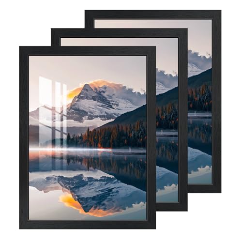 2cm 3 Pack Bilderrahmen A4, Bilderrahmen Schwarz, MDF Holz Rahmen,Horizontal Vertikal Poster Rahmen mit HD Acrylglas Fotorahmen für 21x30 cm Fotos Bilder Poster Zertifikate Wandbehang oder Tischplatte 2cm 3 Pack Bilderrahmen A4, Bilderrahmen Schwarz, MDF Holz Rahmen,Horizontal Vertikal Poster Rahmen mit HD Acrylglas Fotorahmen für 21x30 cm Fotos Bilder Poster Zertifikate Wandbehang oder Tischplatte von HALFLEMART