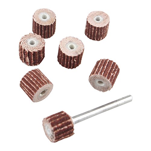 HALJIA Schleifpapier-Schleifscheiben-Bit, 10 mm, für Dremel, Körnung 80#,120#,180#,240#,320#,400#,600#, mit 3 mm Dornschaft, 7 Stück von HALJIA