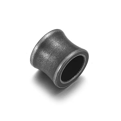 HALLEBEADS 10 Stück europäische Säulen-Perlen, Edelstahl, lose Abstandshalter-Perlen für DIY-Armbänder, Halsketten, Schmuckherstellung (Loch ca. 6,5 mm, Bleifarben) von HALLEBEADS
