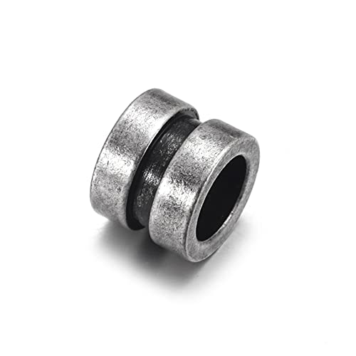 HALLEBEADS Abstandshalter aus Edelstahl, gerillt, lose Perlen für Armbänder, Schmuckherstellung, Zubehör (Stil 14), 10 Stück von HALLEBEADS