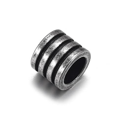 HALLEBEADS Abstandshalter aus Edelstahl, gerillt, lose Perlen für Armbänder, Schmuckherstellung, Zubehör (Stil 19), 10 Stück von HALLEBEADS