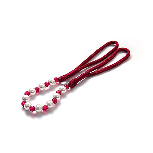 Schlichte Perlenvorhangbänder, gebundenes Seil, Vorhangzubehör, Vorhanghalter, rot, 2 Stück von HALOC