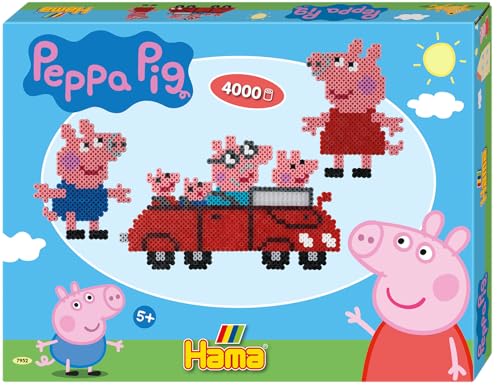 Hama Perlen 7952 Geschenk-Set Peppa Wutz mit ca. 4.000 bunten Midi Bügelperlen mit Durchmesser 5 mm, Motivvorlage und 2 Stiftplatten, inkl. Bügelpapier, kreativer Bastelspaß für Groß und Klein Hama Perlen 7952 Geschenk-Set Peppa Wutz mit ca. 4.000 bunten Midi Bügelperlen mit Durchmesser 5 mm, Motivvorlage und 2 Stiftplatten, inkl. Bügelpapier, kreativer Bastelspaß für Groß und Klein von Hama