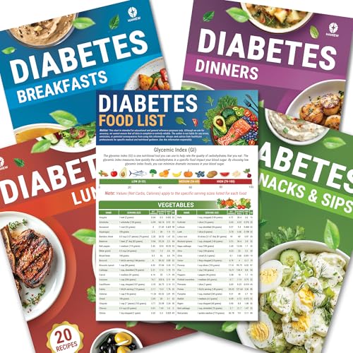 HAMIEW 5er-Pack Diabetes-Lebensmittelliste Diagramm & 80+ Mahlzeitenplaner Rezepte für Anfänger, laminierter Diabetes-Diätplan für Typ 1 und 2, Essen zu essen – vermeiden mit Portionsgröße HAMIEW 5er-Pack Diabetes-Lebensmittelliste Diagramm & 80+ Mahlzeitenplaner Rezepte für Anfänger, laminierter Diabetes-Diätplan für Typ 1 und 2, Essen zu essen – vermeiden mit Portionsgröße von HAMIEW
