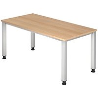 HAMMERBACHER Akandia höhenverstellbarer Schreibtisch eiche rechteckig, 4-Fuß-Gestell silber 160,0 x 80,0 cm HAMMERBACHER Akandia höhenverstellbarer Schreibtisch eiche rechteckig, 4-Fuß-Gestell silber 160,0 x 80,0 cm von HAMMERBACHER