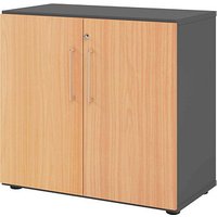 HAMMERBACHER Aktenschrank 928T2, V928T2/G/6/BS grafit, buche 1 Fachboden 80,0 x 42,0 x 74,8 cm von HAMMERBACHER