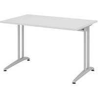 HAMMERBACHER Altus Schreibtisch lichtgrau rechteckig, C-Fuß-Gestell silber 120,0 x 80,0 cm HAMMERBACHER Altus Schreibtisch lichtgrau rechteckig, C-Fuß-Gestell silber 120,0 x 80,0 cm von HAMMERBACHER