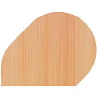 HAMMERBACHER Anbautisch höhenverstellbar QA81 buche, grau Tropfenform 103,0 x 80,0 x 68,0 - 76,0 cm von HAMMERBACHER