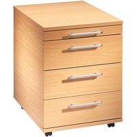 HAMMERBACHER Basic 1606 Rollcontainer buche 4 Auszüge 42,8 x 58,0 x 59,0 cm von HAMMERBACHER